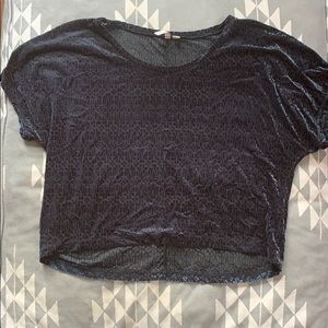 Velvet Patterned Crop Top